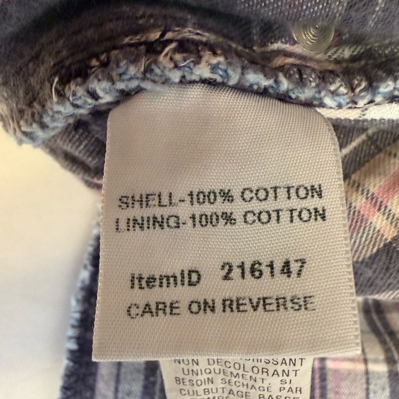 L.L. Bean Original Fit Blue Flannel Lined Jeans w/ White Cloud Design Size 10P - Picture 16 of 16